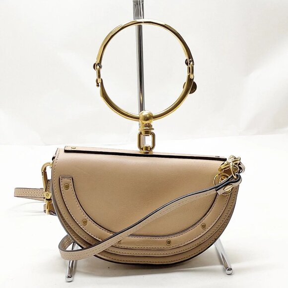 Authentic Chloe Beige Leather Hand Bag mon689-110525 - Picture 1 of 16